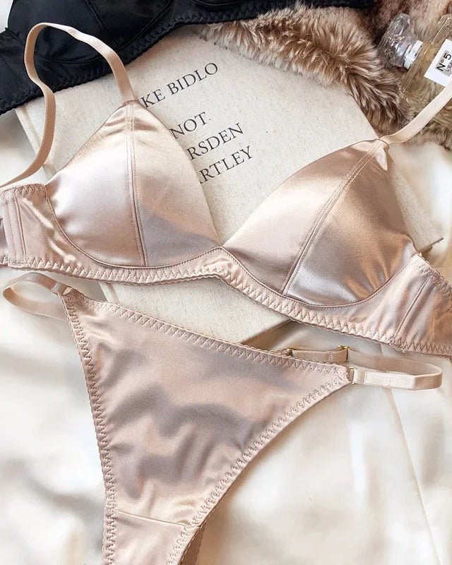 Sexy Silky Triangle Cup Wire-Free Bra Set