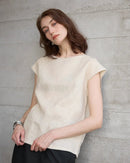 Linen Crew Neck Loose Casual Sleeveless Shirt