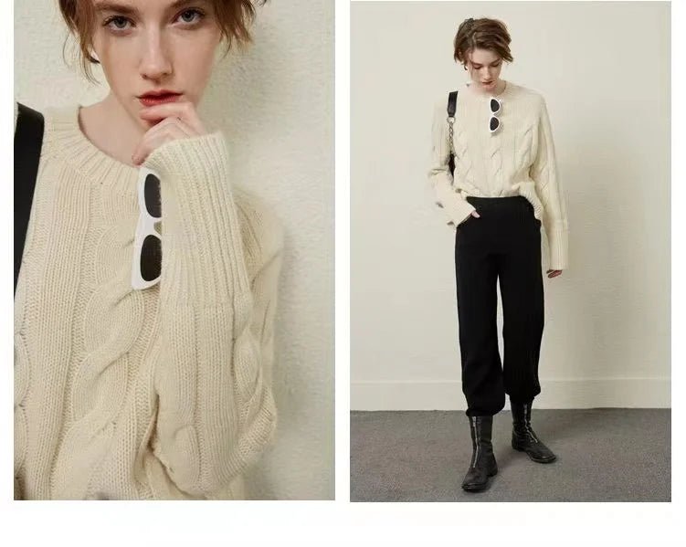 Crew Neck Thick Cashmere Sweater