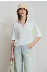 V-Neck Minimalist Cotton Pullover