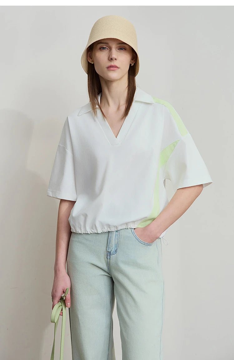 V-Neck Minimalist Cotton Pullover