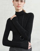 Seamless Turtleneck Sweater From Superfine Wool