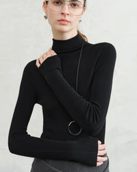 Seamless Turtleneck Sweater From Superfine Wool