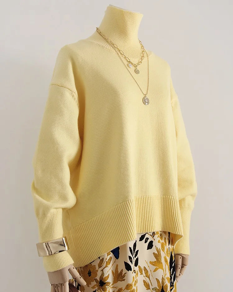 Oversized Turtleneck Heavyweight Knit Pullover
