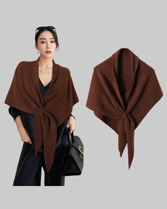 Knitted Wool Blend Shoulder Wrap Shawl