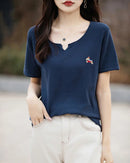 Everyday Cotton Knit Short-Sleeve Top