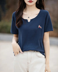 Everyday Cotton Knit Short-Sleeve Top