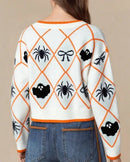 Pumpkin Ghost V-Neck Cardigan