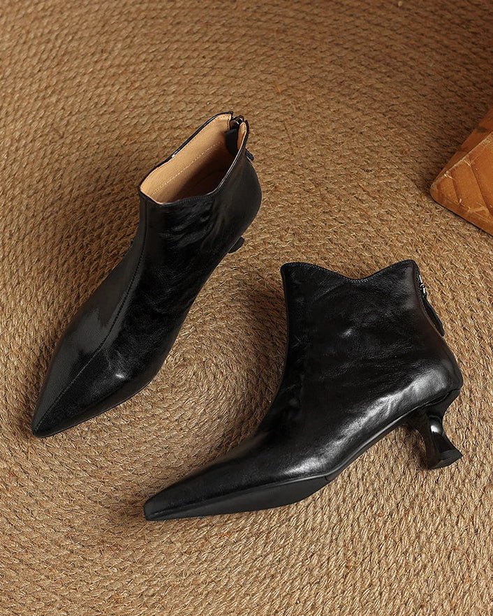 Retro Pointed-Toe Fashion Chunky Heel Ankle Boots