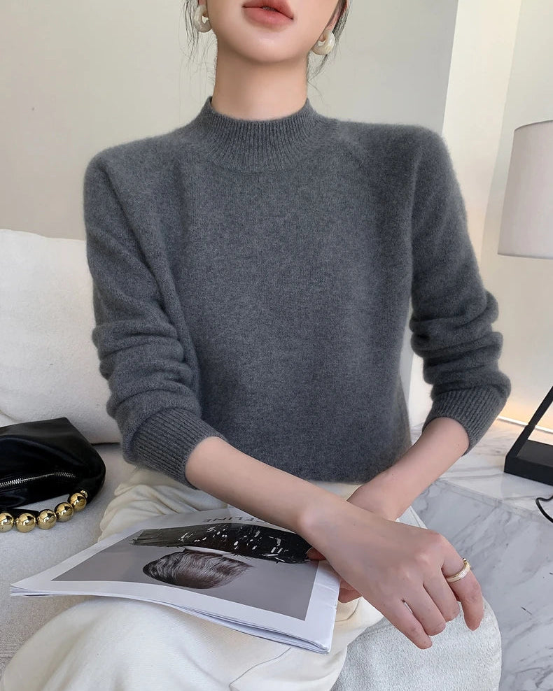 Pure Cashmere Half-Turtleneck Pullover