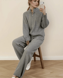 O Neck Sweater & Wide Leg Pants TrackSuit