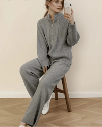 O Neck Sweater & Wide Leg Pants TrackSuit