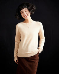 Casual Round Neck Loose Cashmere Sweater