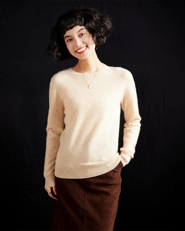 Casual Round Neck Loose Cashmere Sweater
