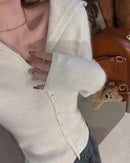 Cashmere Lapel Short Cardigan