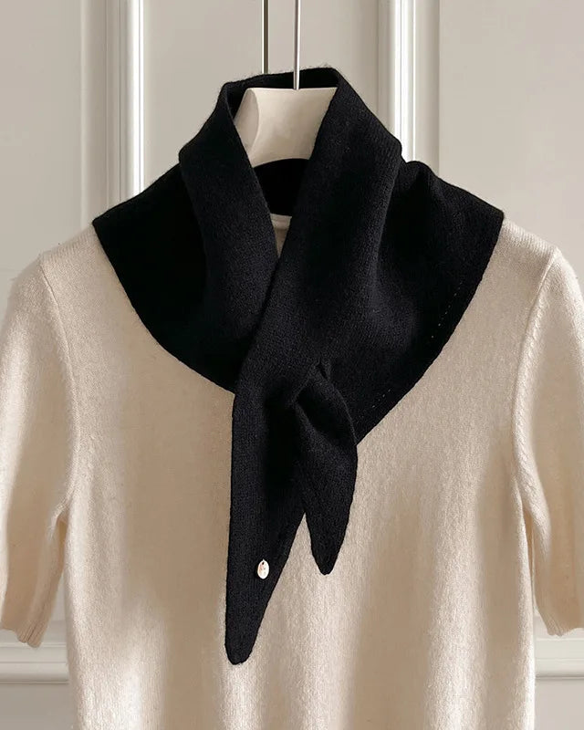 Softly Textured Triangle Knit Scarf