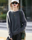 Loose-Fit Crewneck Pullover Sweater