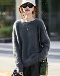 Loose-Fit Crewneck Pullover Sweater