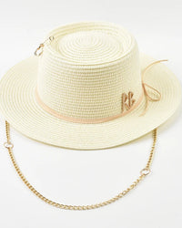 Ribbon-Trim Straw Sun Hat