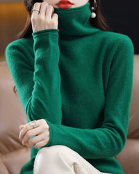 High-Neck Knitted Wool Pullover