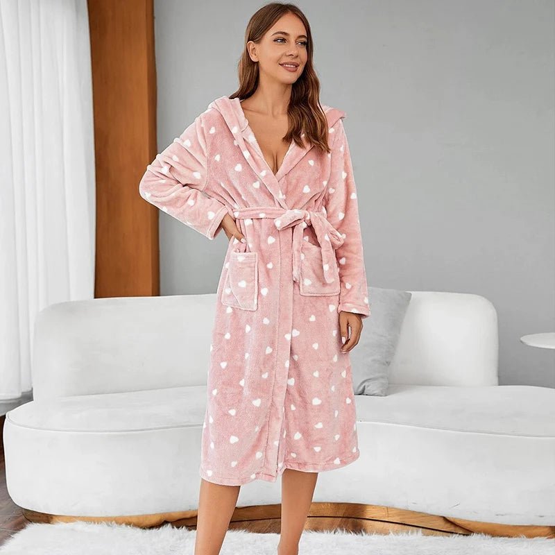 Flannel Hooded Pajamas Robe