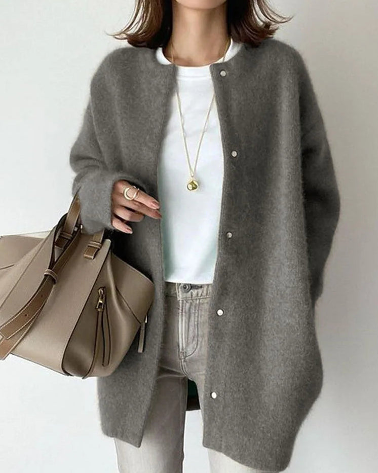 Brushed Knit Pocket Cardigan