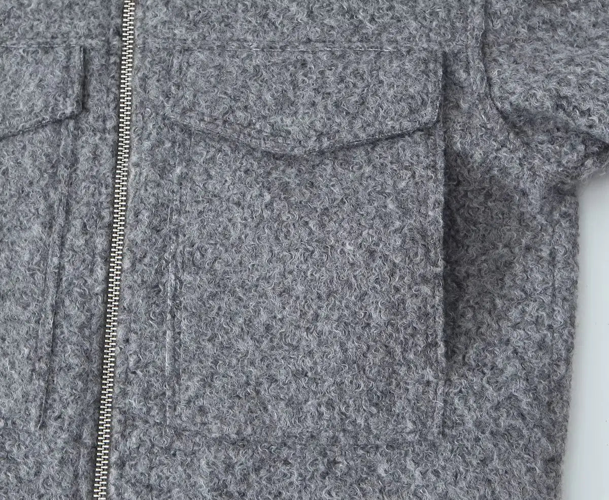 Vintage Gray Cropped Short Coat