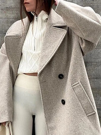 Double Breasted Oversized Long Wool Coat