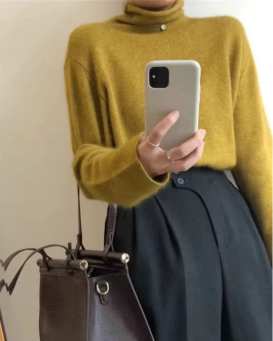 Relaxed Wool Turtleneck Sweater