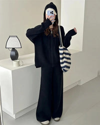 Merino Wool Hooded Knit Set