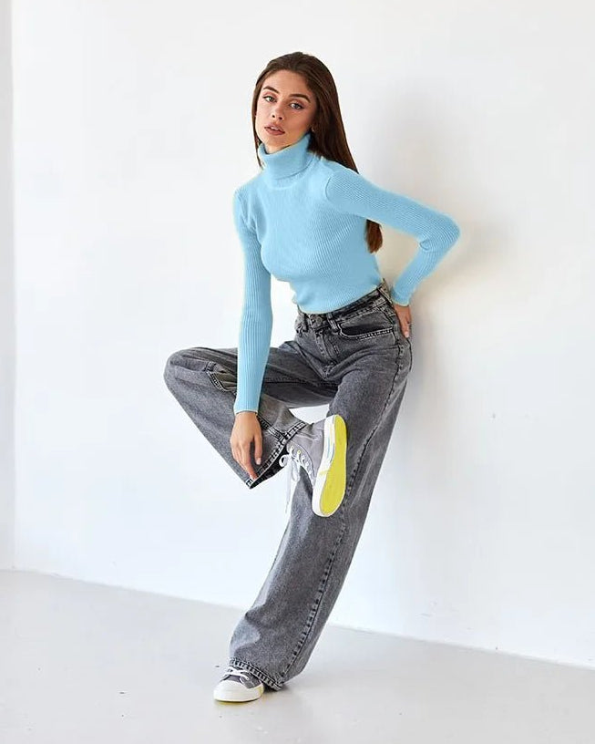Knitted Basic Turtleneck Sweaters