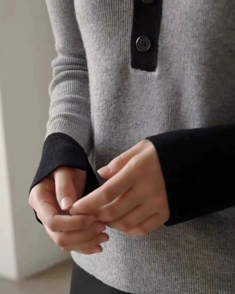 Polo Collar Wool Pullover Sweater