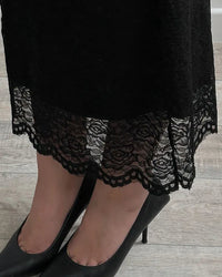 Slim-Fit Lace Pencil Skirt