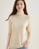 Merino Wool Half-Sleeve Turtleneck