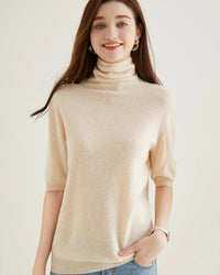Merino Wool Half-Sleeve Turtleneck