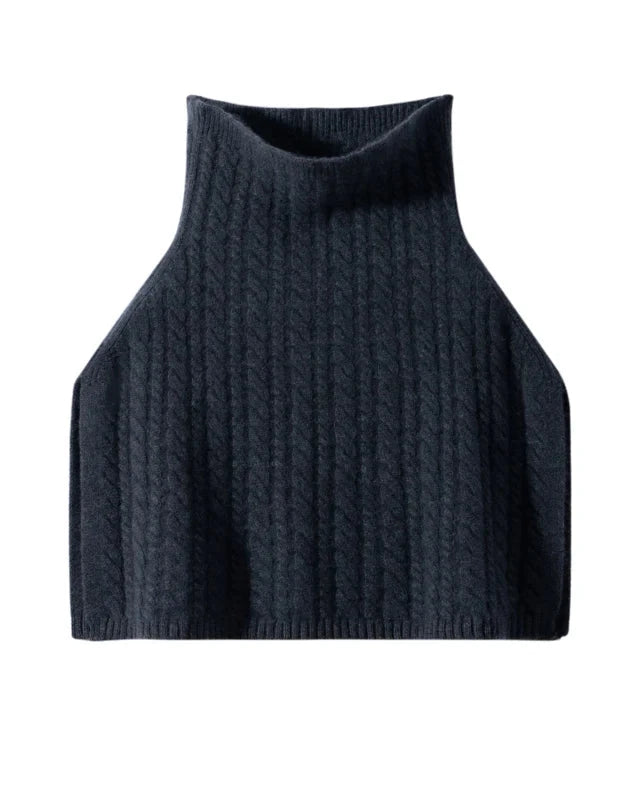 Wool Cashmere Turtleneck Poncho
