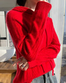 Stylish Wool Knitted Hooded Sweatshirt