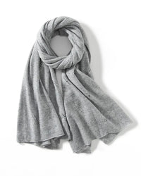 Wool cashmere openwork wrap shawl scarf. 65% wool, 35% cashmere, 180x70cm, lightweight — an elegant pashmina-style winter wrap for women.