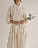 Retro Lantern Sleeve Casual Ol Shirt