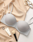 Plus-Size Cotton Half-Cup Push-Up Bra