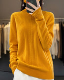 Merino Wool Turtleneck Jacquard Sweater