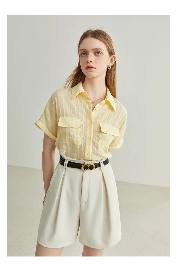 Solid Color High Waist Shorts