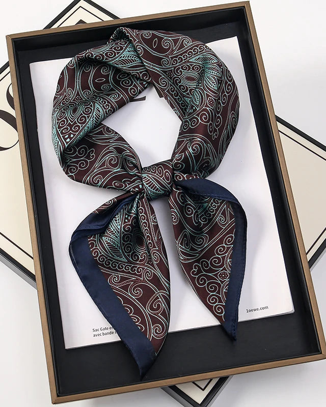 Multifunction Paisley Square Silk Scarf