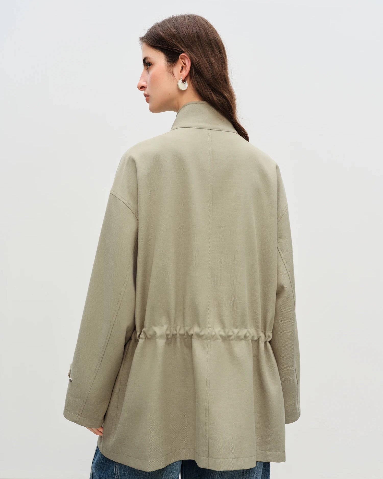 New Embroidered Stand-Up Collar Loose Coat