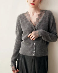 Cashmere Casual V-Neck Knit Sweater