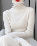 Wool Long-Sleeved Turtleneck Slim Fit Sweater