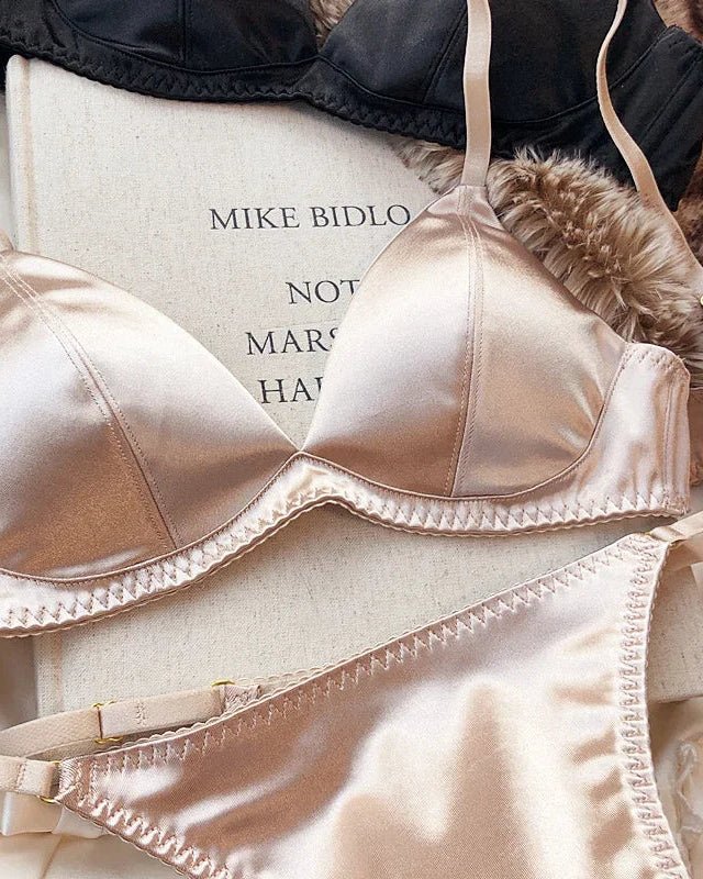 Sexy Silky Triangle Cup Wire-Free Bra Set