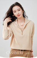 Pure Cashmere Half-zip Collar Jumper