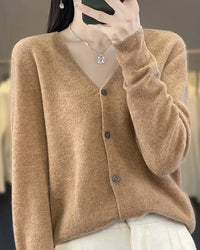 Merino Wool V-Neck Cardigan