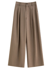 Retro Loose-Fitting Pleated Wide-Leg Casual Pants